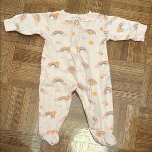 Kissy Kissy Rainbow Print Footie Size 3-6 Months